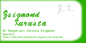 zsigmond kurusta business card